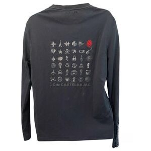 J.C. De Castelbajac XL Long Sleeve T Shirt Black Icon Graphics on Back